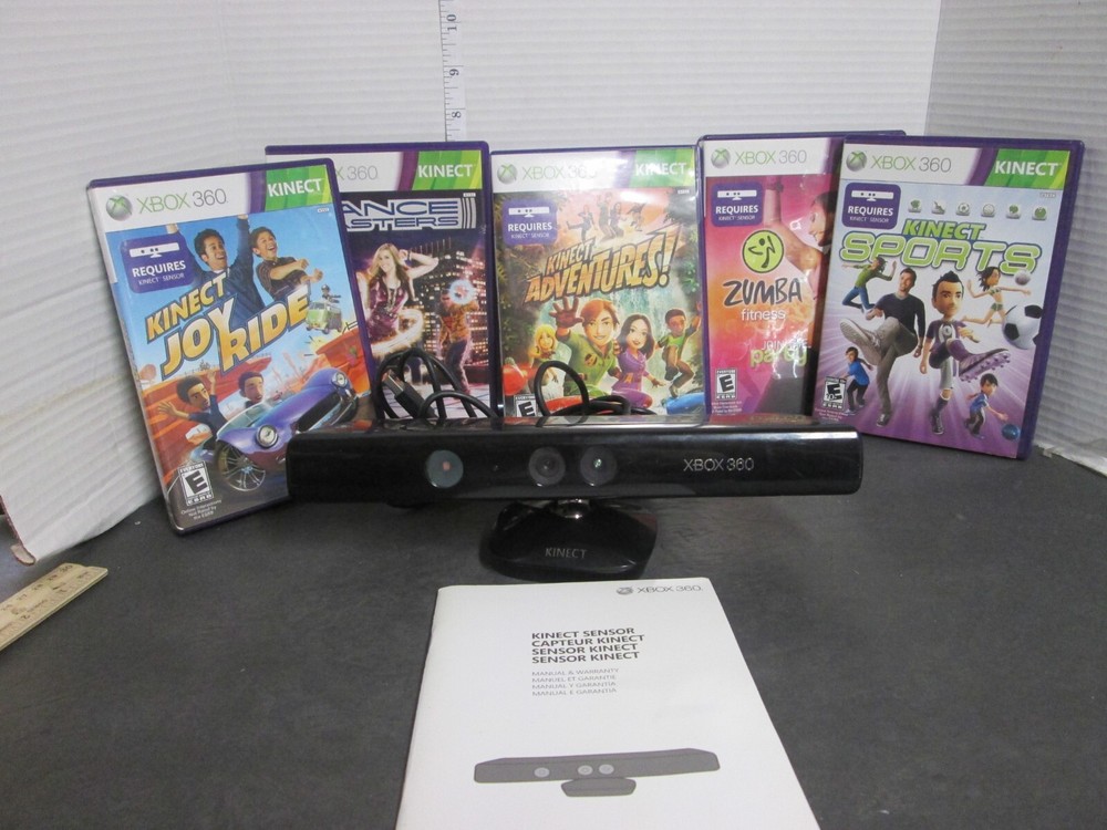 Microsoft Kinect Sensor Bar w/book & 6 Games