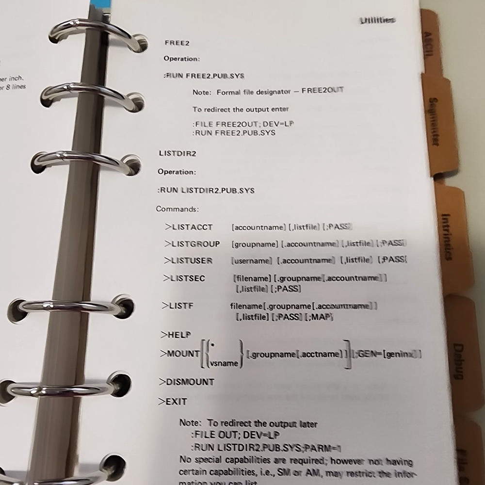 Vtg 1981 Hewlett Packard HP 3000 Computer Systems MPE Software Pocket Guide