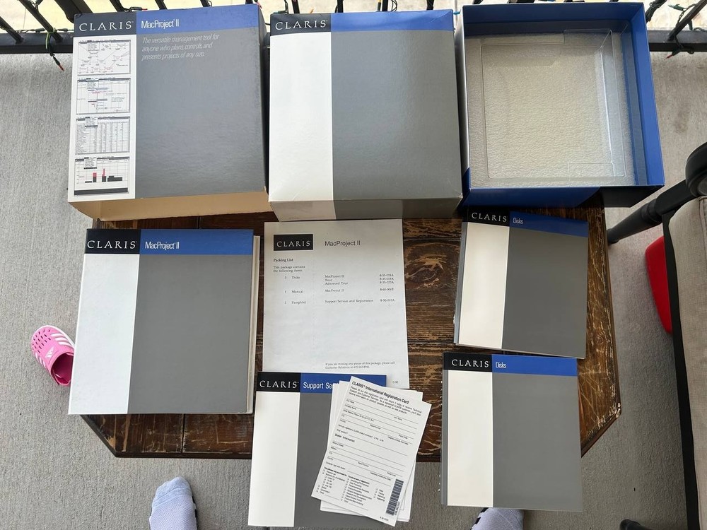 Claris MacProject II Boxed Software Disks Manuals Vintage