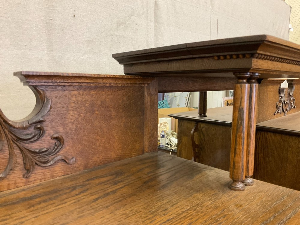 Antique Oak Double Side By Side Secretary Bookcase