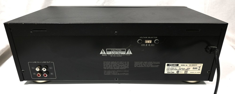 TEAC W-890R Double Auto Reverse Cassette Deck w/ Remote Control