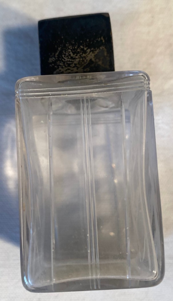 Sterling & Enamel Top Perfume Bottle w Etching & Dauber Insert