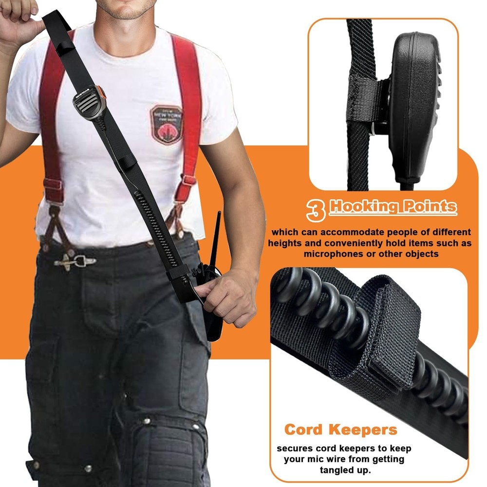 2 Pack Firefighter Radio Strap and Holder with Sway Strap Bundle Set, Adjustm...