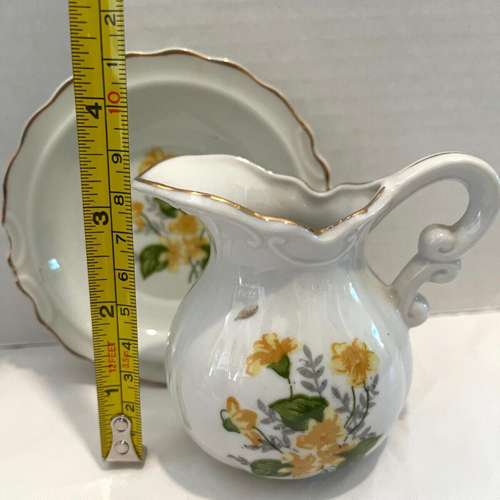 Pitcher & Bowl floral miniature Japan