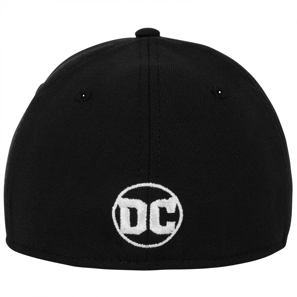 Superman Silver Logo New Era 39Thirty Fitted Hat Black