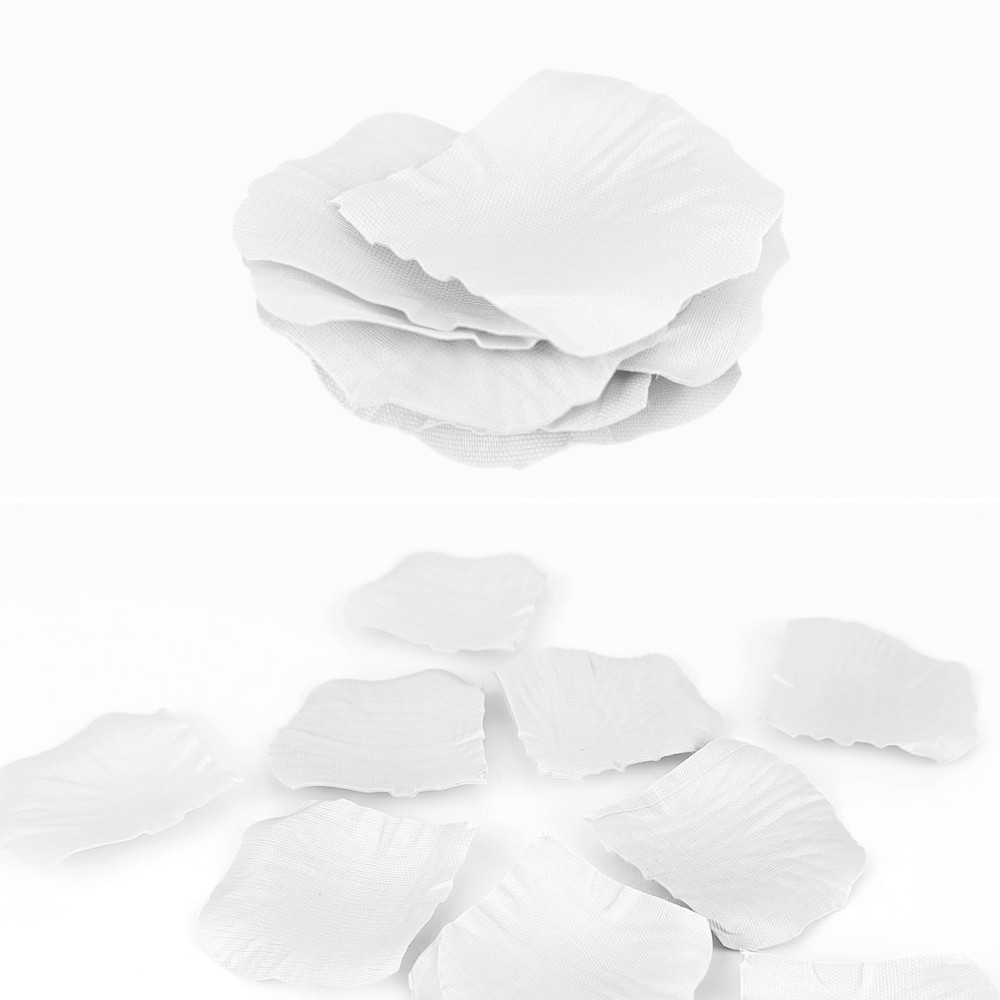 500 Pcs Exquisite White Rose Petals Emulation Silk Rose Petals Artificial Flo...