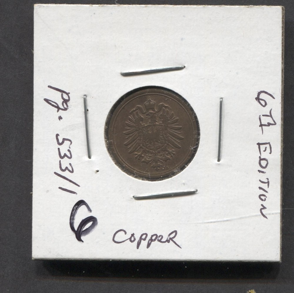 1876-Germany-VF- 1 Pfennig