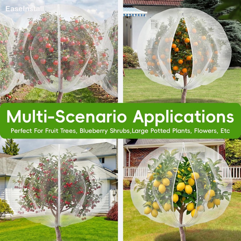 8'x10' Large Fruit Tree Netting for Squirrels and Birds with Drawstring, Inse...