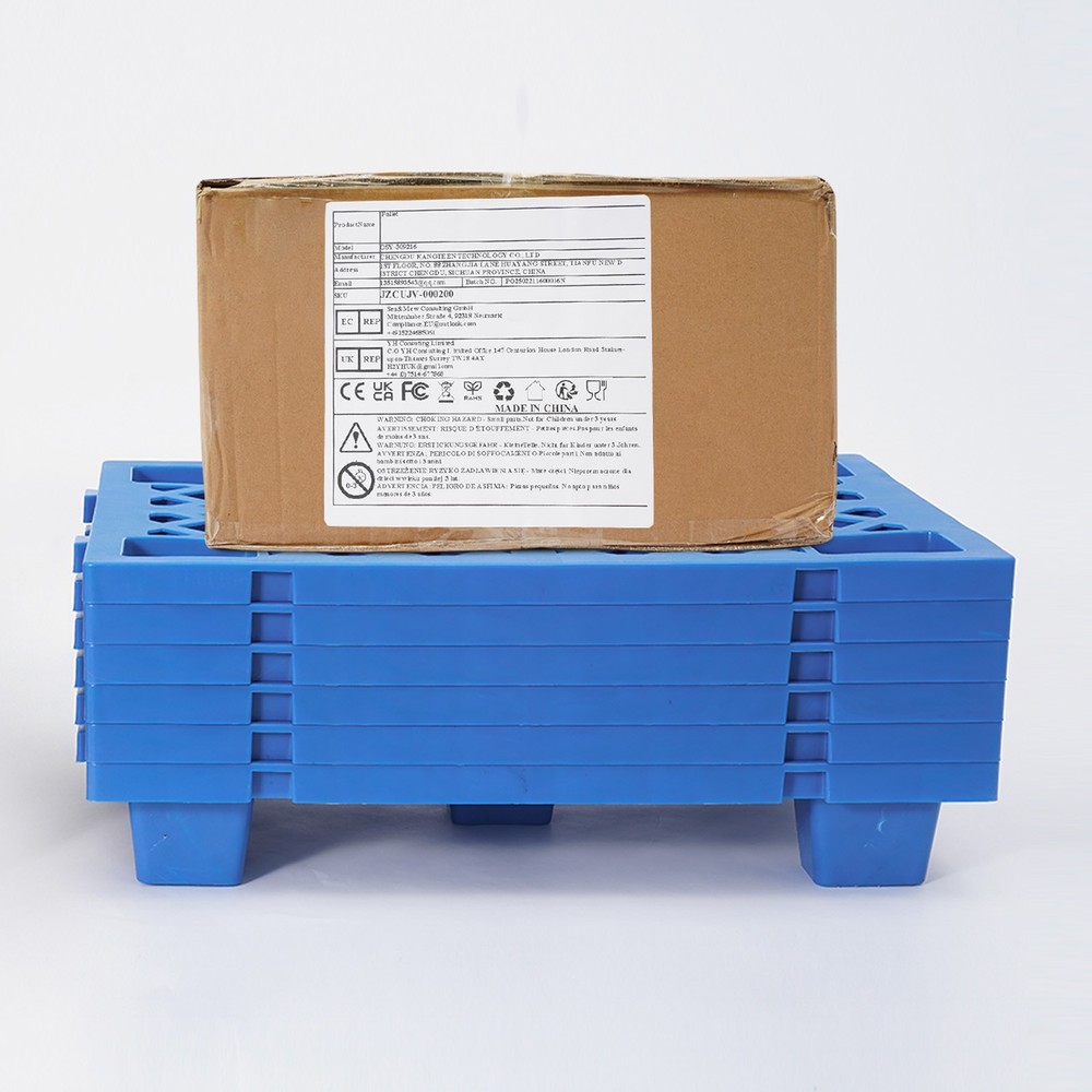 6Pcs Interlocking Storage Plastic Pallets Rectangular Pallets 100kg/220.46lbs