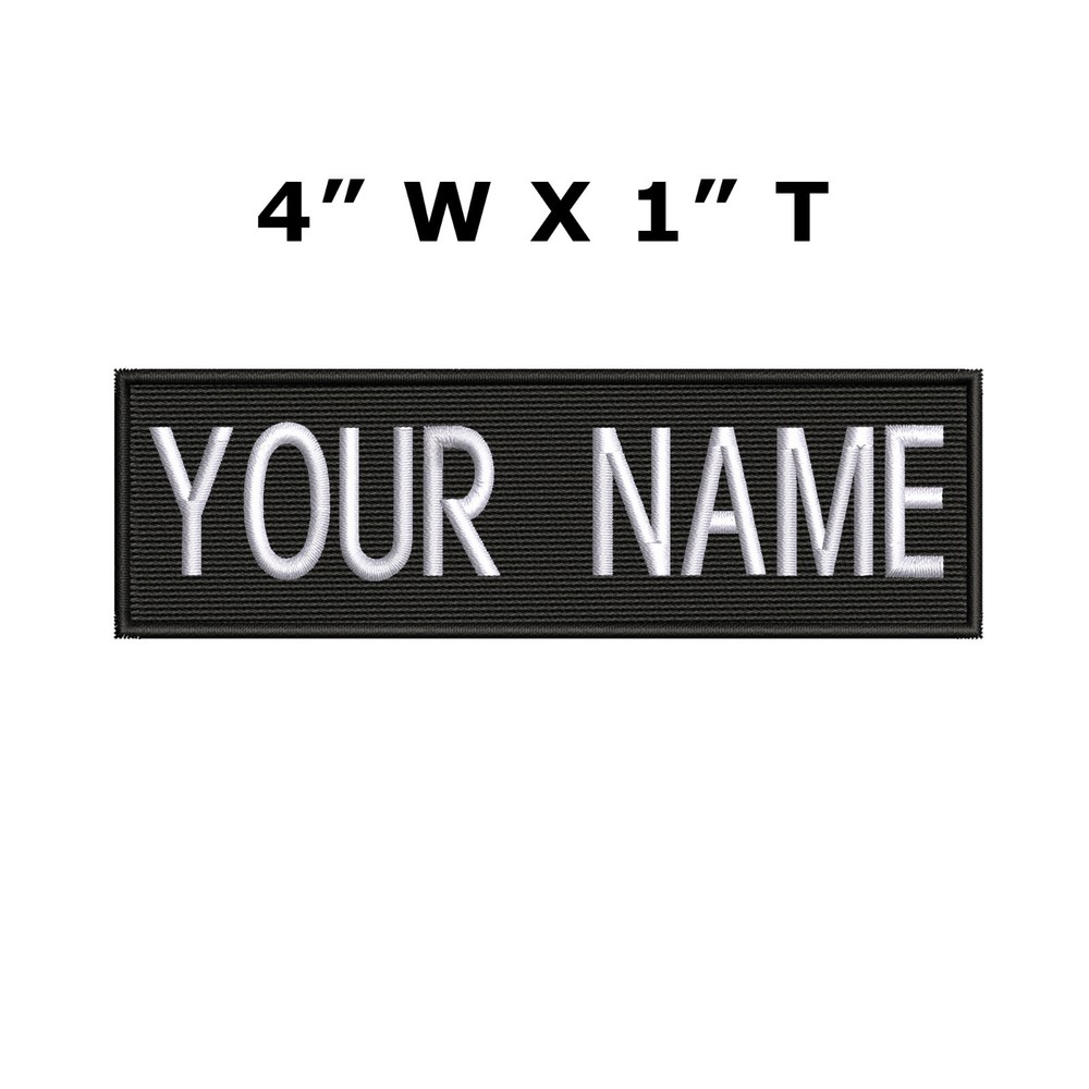 Custom Patch Name Tag Patch w/ Hook and Loop Fasteners or Iron on Embroidered