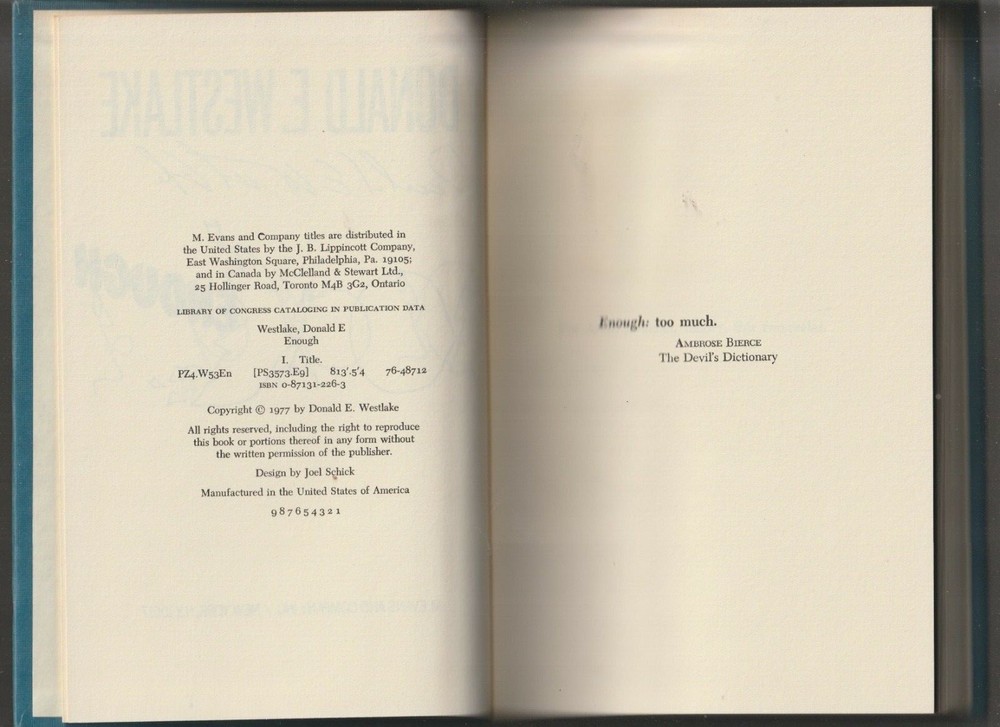 ROBERT WESTLAKEENOUGH.HARDCOVER IN JACKET.SIGNED..NICE COPY!
