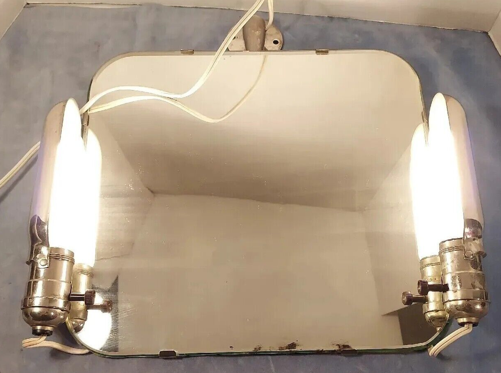 Vintage Art Deco Vanity Mirror with Working Side Lights