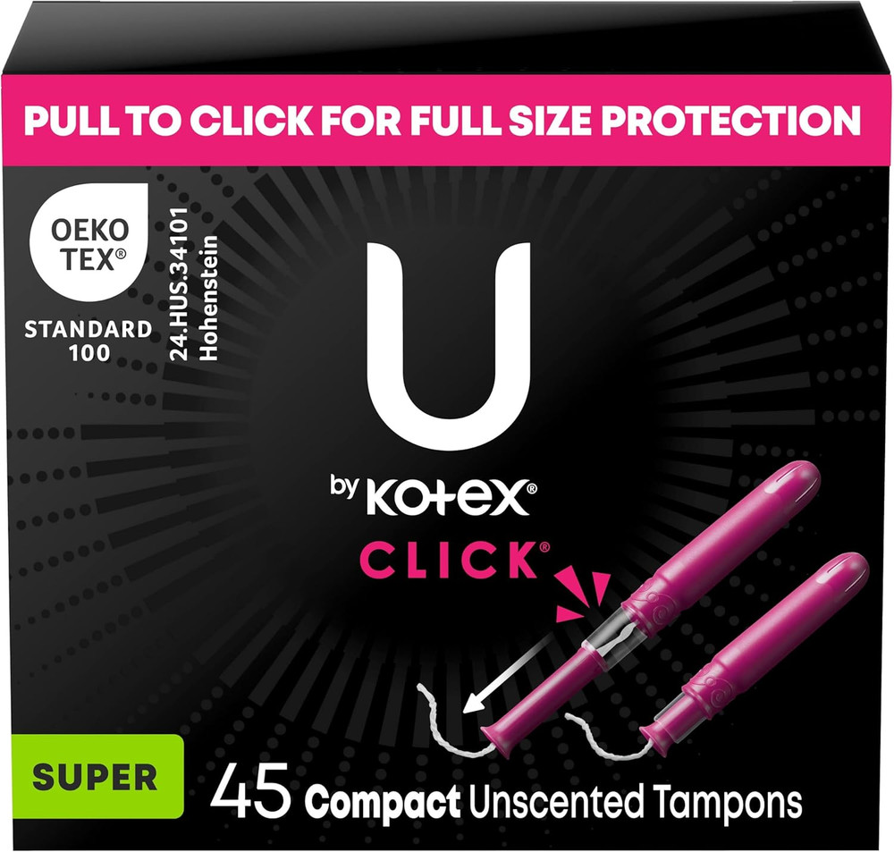 Click Compact Tampons, Super Absorbency, Unscented, 45 Count