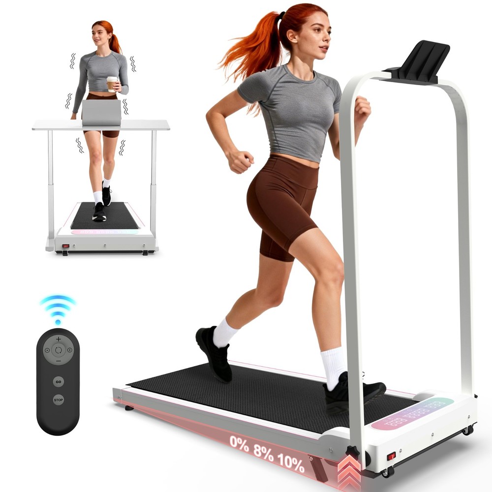 Foldable Treadmill 2.0HPPortable Under Desk Walking Vibration Pad Remote Control
