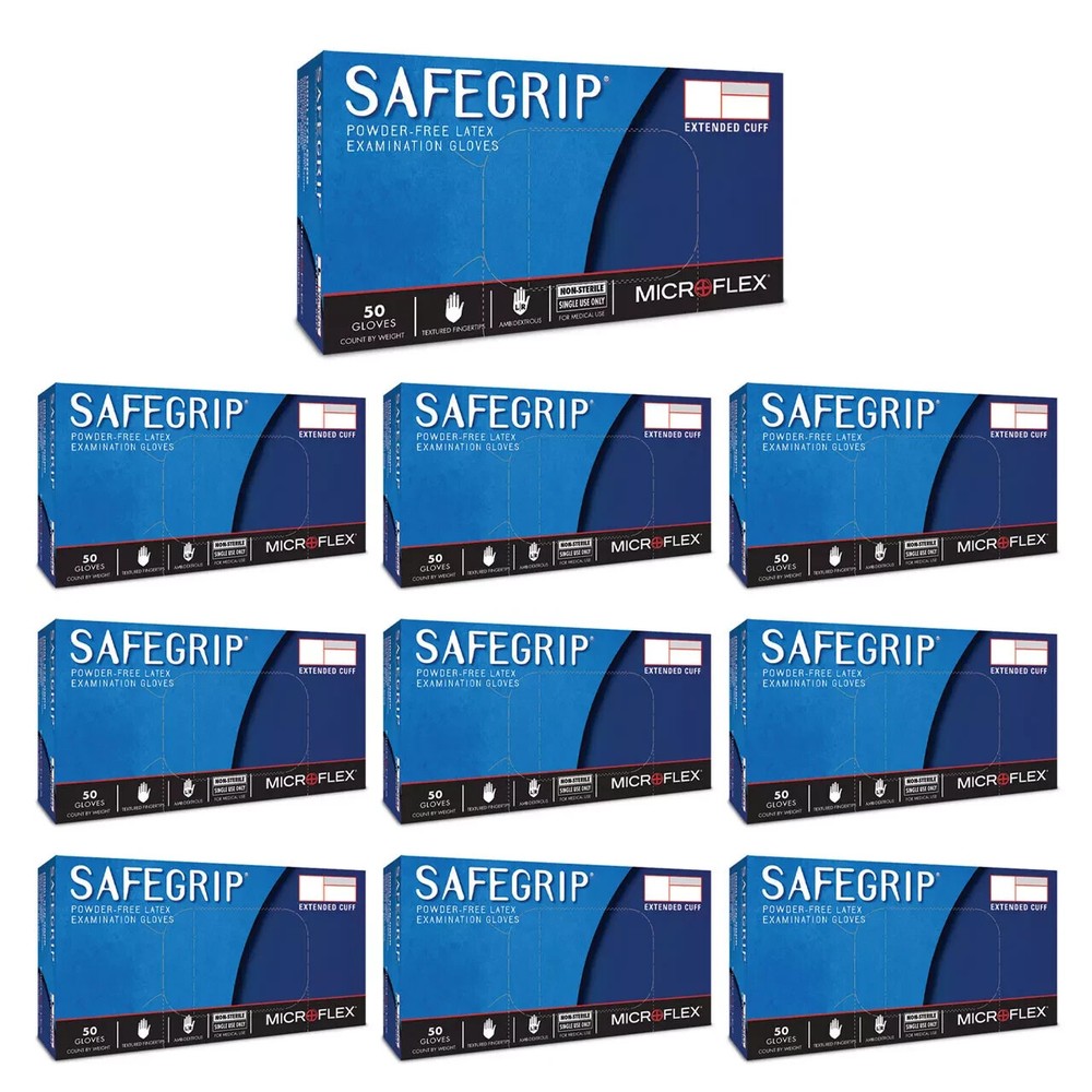 MICROFLEX SafeGrip EC SG-375 Latex Gloves, Size MEDIUM 500 Pack CASE NEW