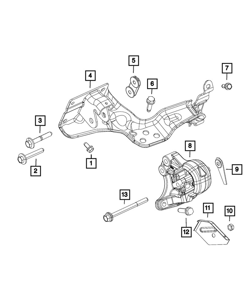 Genuine Mopar Engine Mount Bracket Left Side 68310813AC
