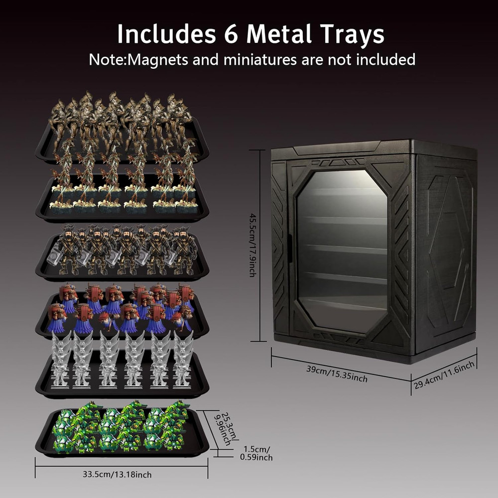 Miniature Action Figure Display Case for Warhammer 40K - Rectangular Carrying Ca