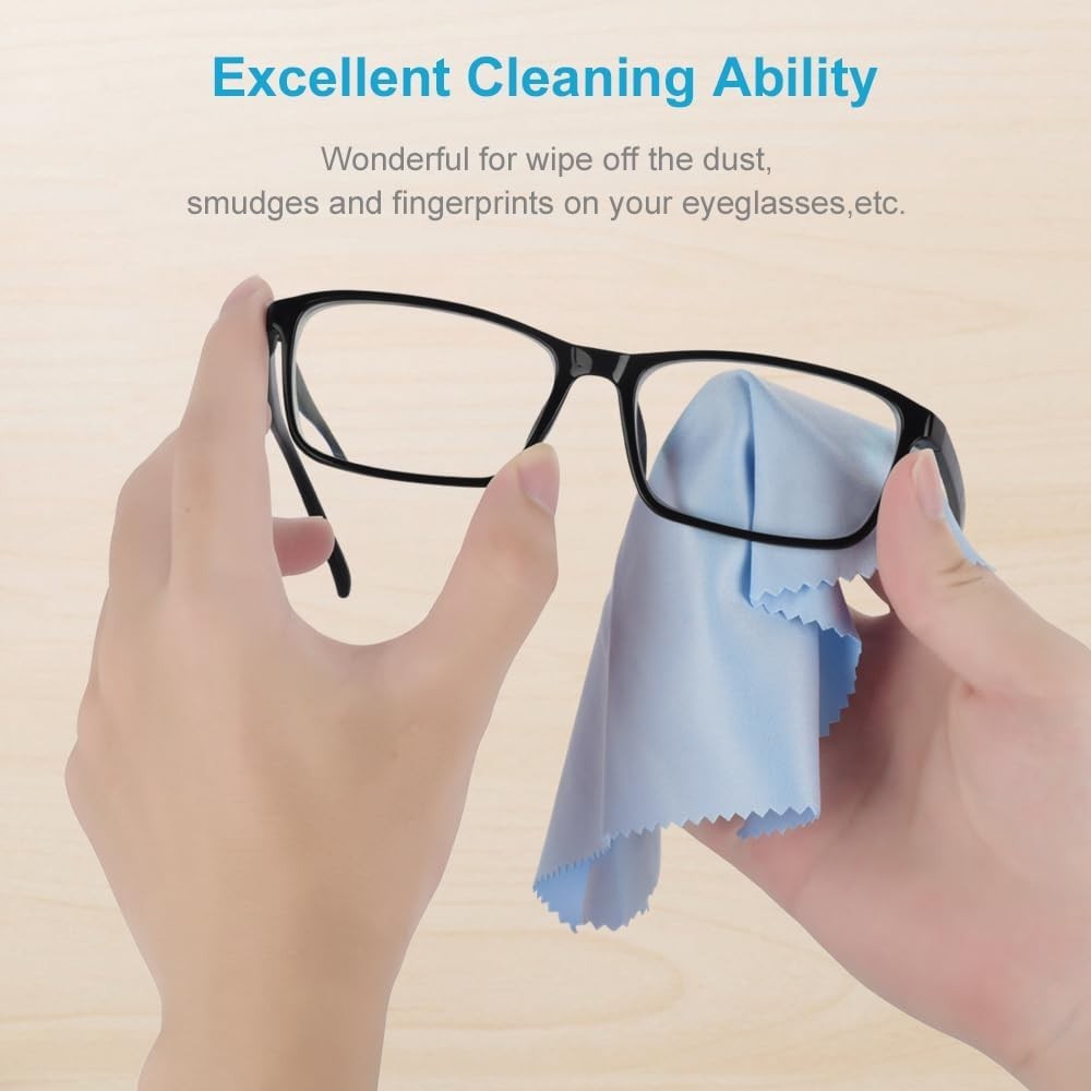 Microfiber Lens Wipes 8 Pack for Glasses and Electronics Cleaning