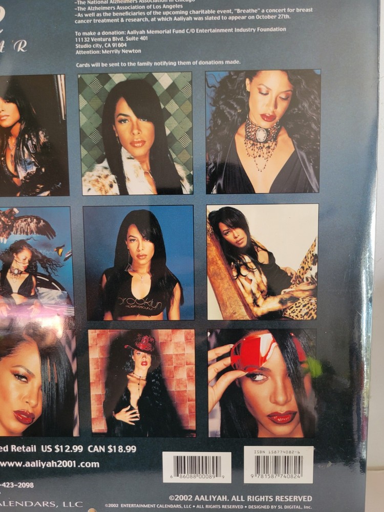 Aaliyah 2002 Wall Calendar