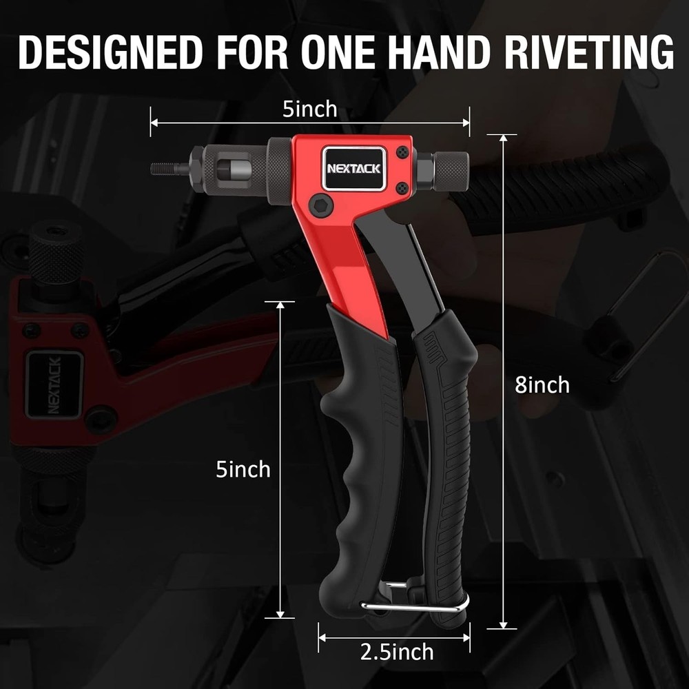 Rivet Gun Kit Tool Rivnut Thread Nut Setting Drill Bit Metric SAE Hand Riveting