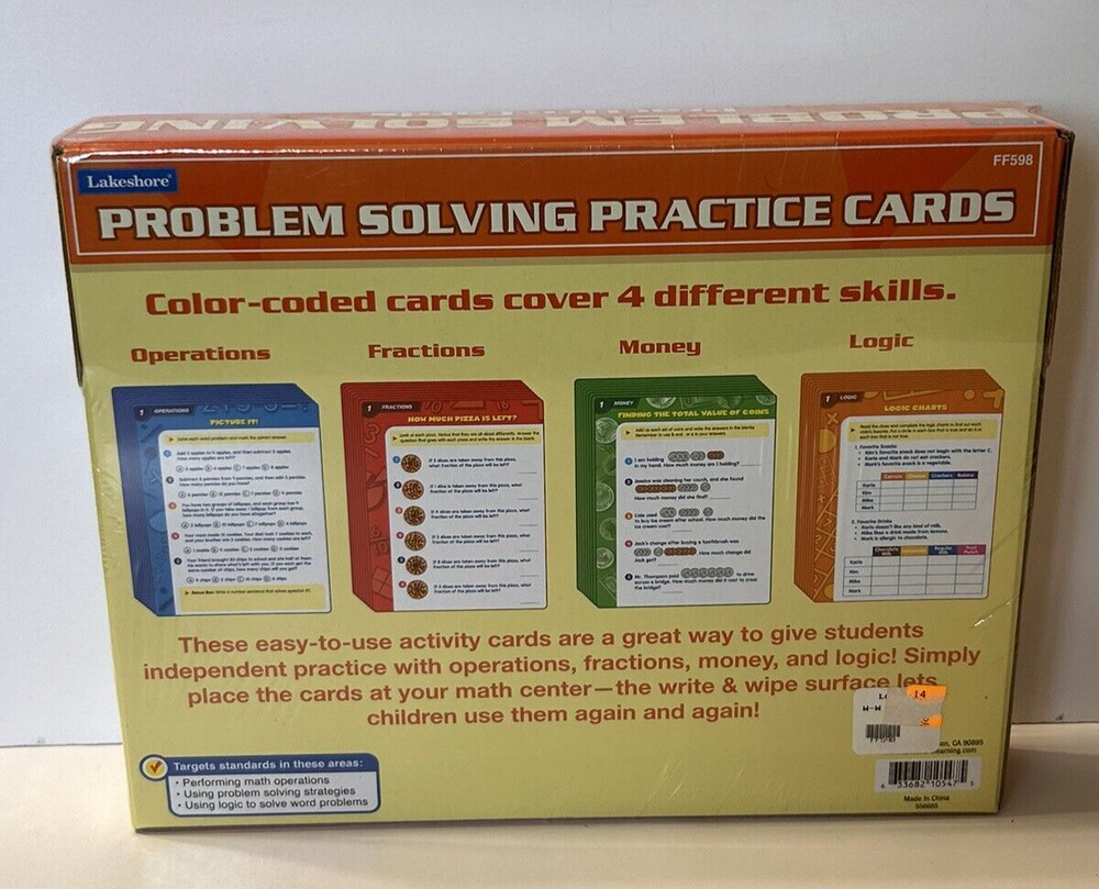 Lakeshore Problem Solving Practice Cards NEW & SEALED