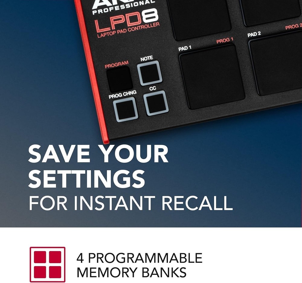 Portable MIDI Controller with 8 RGB Drum Pads