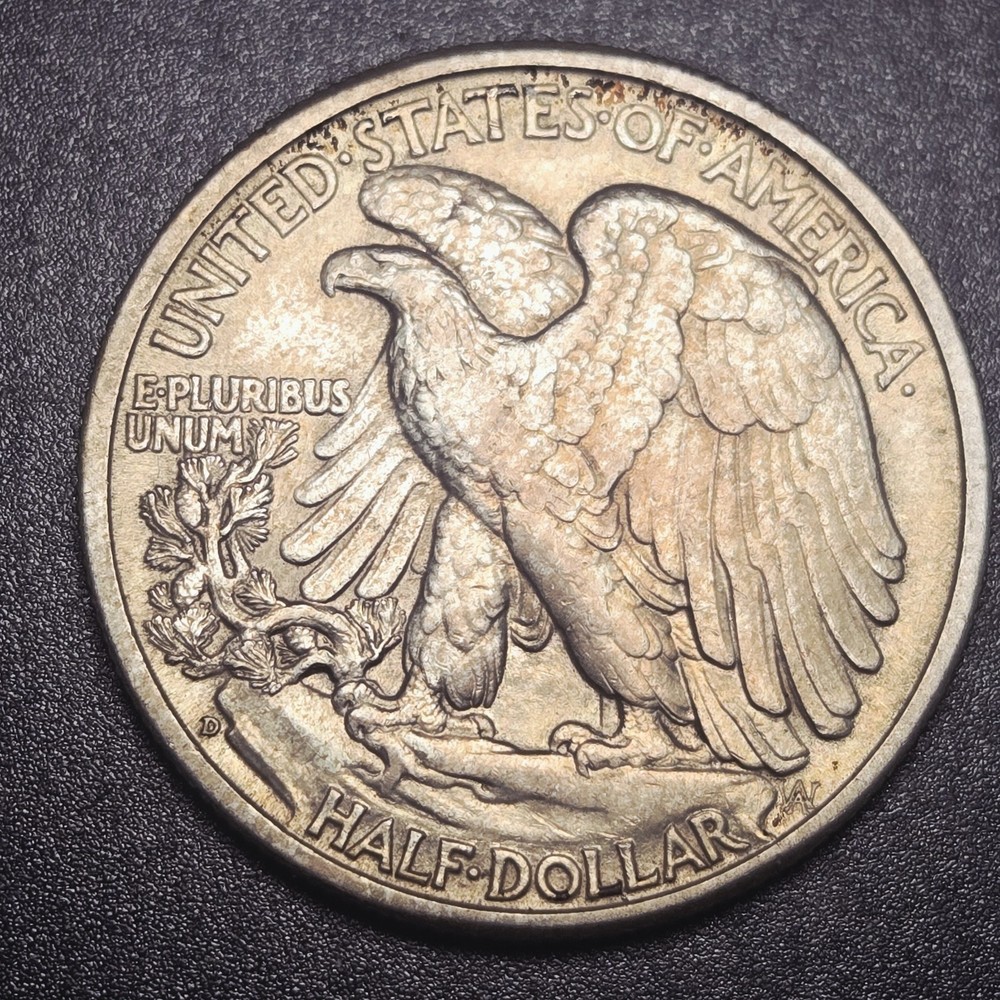**Toned** 1941-D Walking Liberty Half Dollar 90% Silver