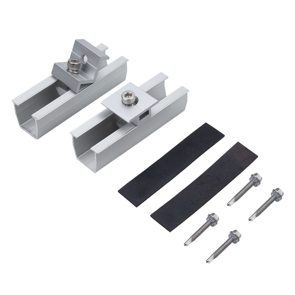 Solar Panel Mounting Fixing Kit Rail Brackets End/Mid Clamp Universal 30mm,35mm
