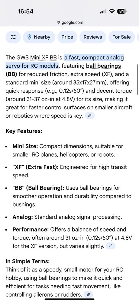 GWS Servo Mini XF STD/ Mini XF BB 2 pack