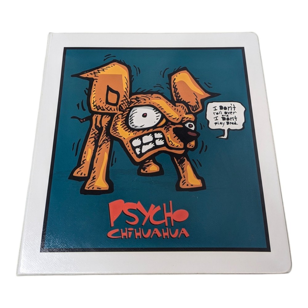 Vintage 1990s Psycho Chihuahua Three-Ring Looseleaf Binder