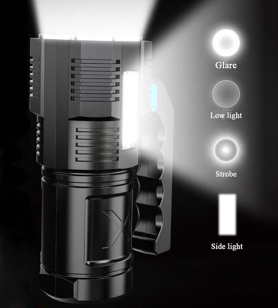 Brightest 3500000LM 4-Modes Rechargeable LED Flashlight Powerful Tactical Torch