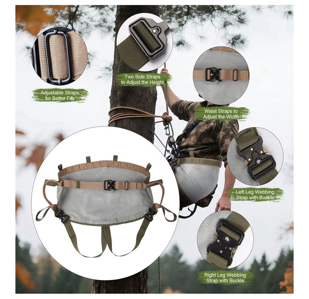 Tree Saddle Hunting Saddle, Lightweight 2.2lb Adjustable 300lb Capacity
