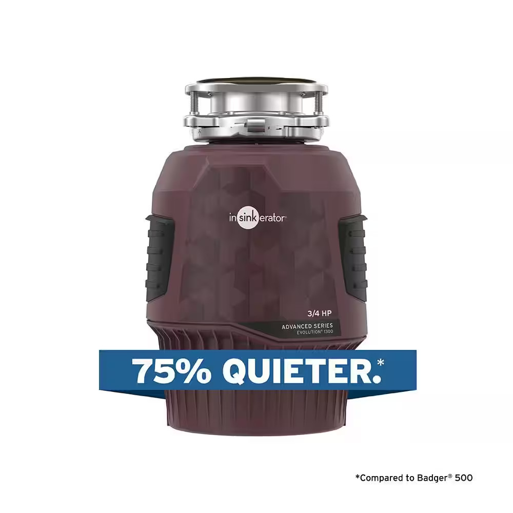 Evolution 1300, 3/4 HP Garbage Disposal, Advanced Series EZ Connect Continuous F