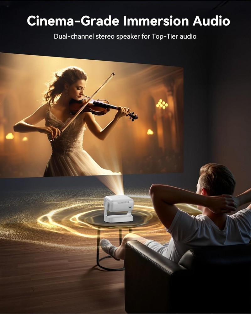 Smart Projector with WiFi and Bluetooth, Outdoor Projectors Bundle