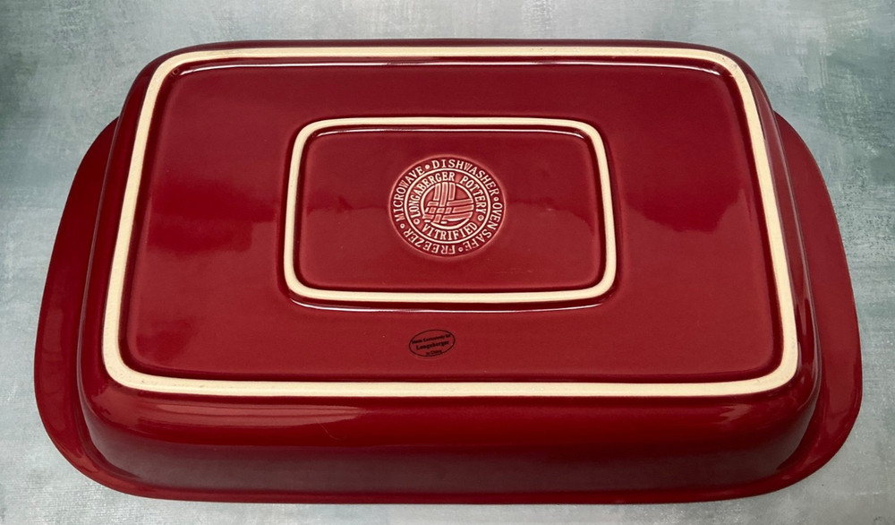 Longaberger Woven Traditions Large Rectangular Baker 96 oz Paprika NEW!