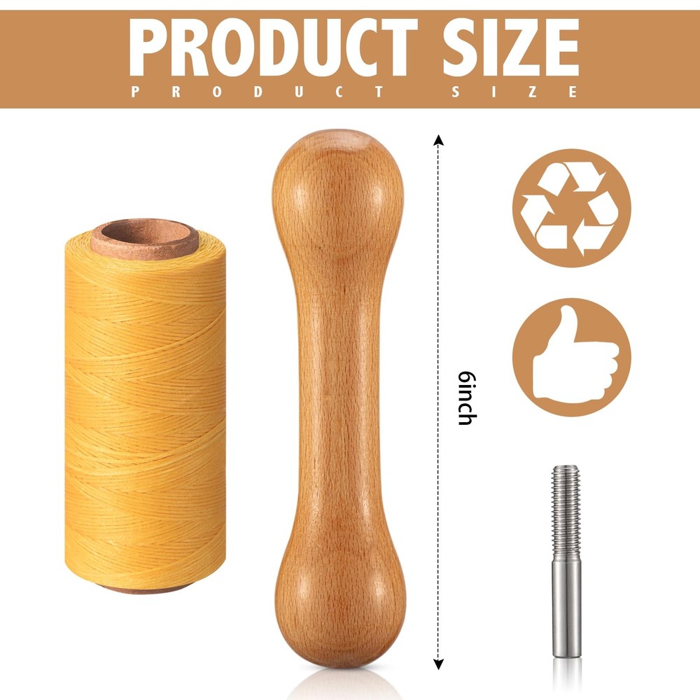 2 PCS Tie Dye Sinew Puller Tool Winding Pulling Device 295 Yard Waxed Thread