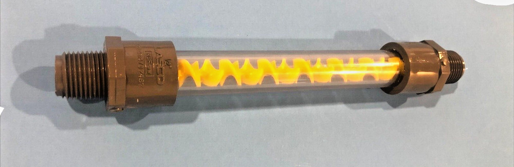 Static mixer clear  1/2" threads PVC schedule 80 1/2" ID process mixing