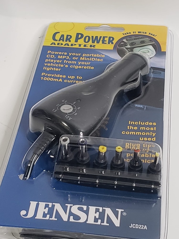 DC 12V 1000mA Car Power Adapter Cigarette Lighter Socket Plug With 6 Tips