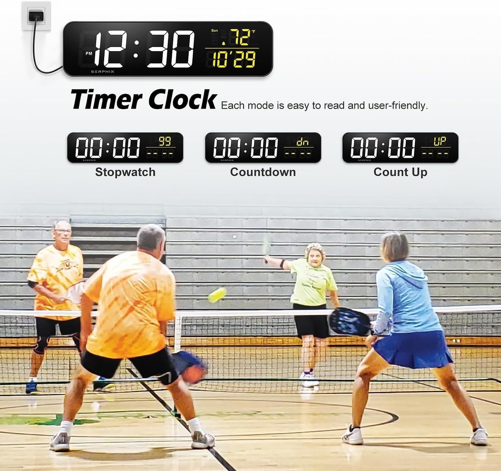 15.2" Digital Scoreboard Clock with Countdown Timer, LED Color Display, Remote C
