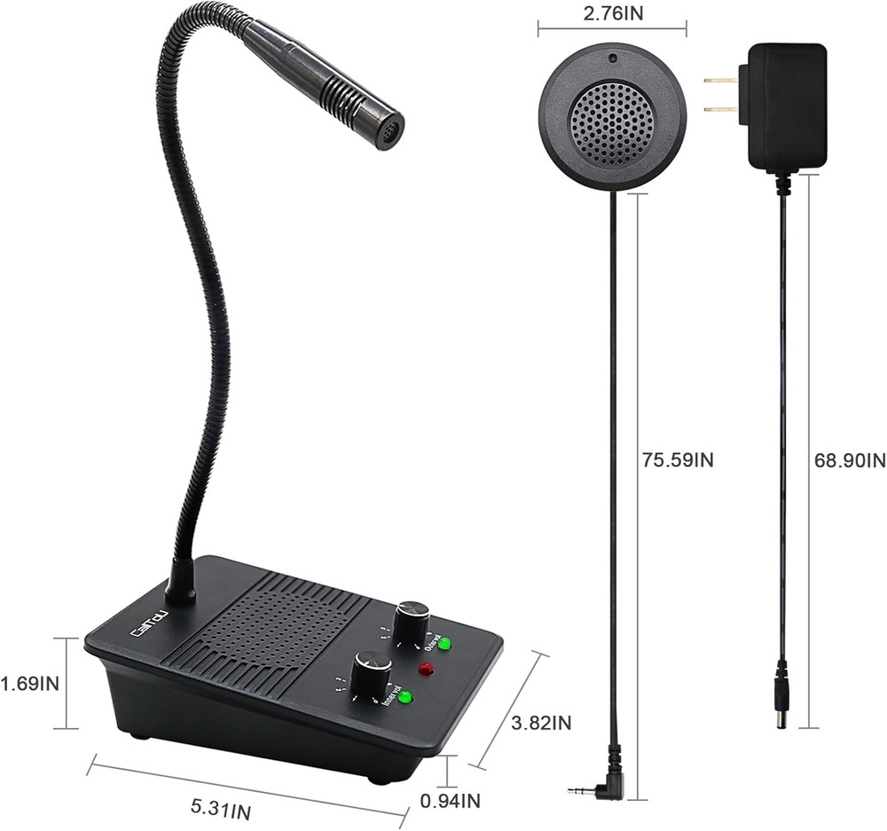 Window Speaker Intercom System,Dual Way Anti-Interference Intercommunication Mic