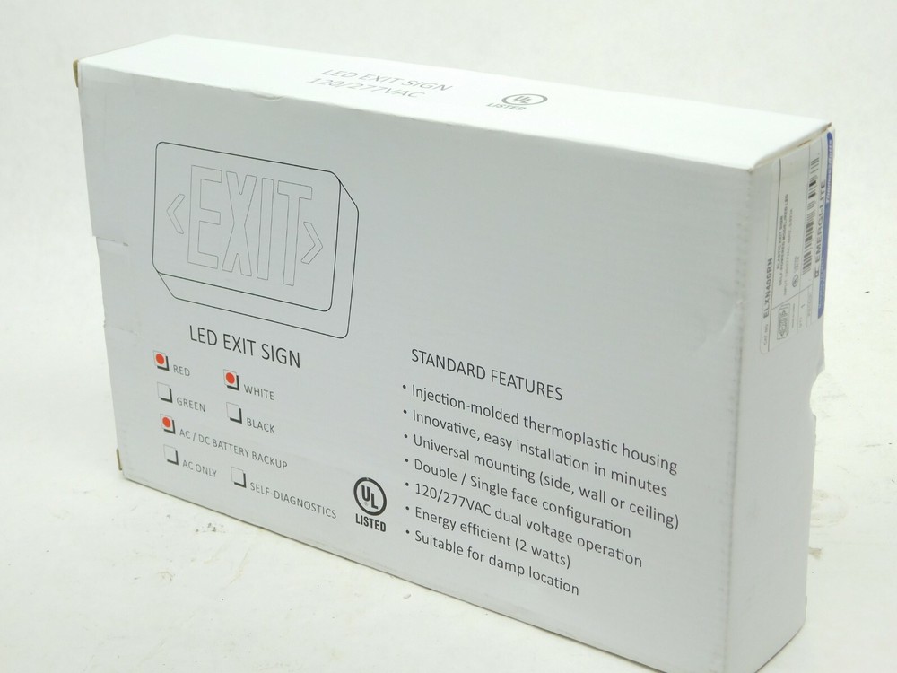 Thomas & Betts LED Exit Sign Model - ELXN400RN Plastic Self Powered RED LV