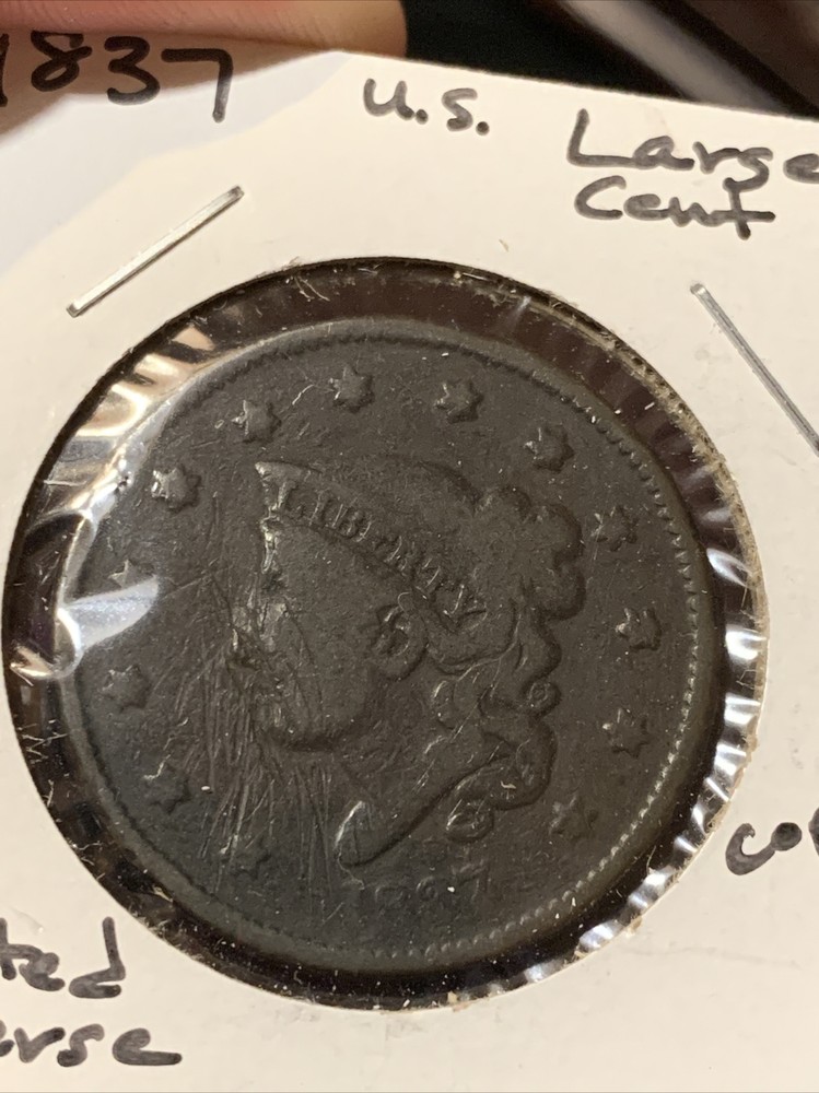 1837 Philadelphia Mint Copper Coronet Head Large Cent ~ ROTATED REVERSE ~
