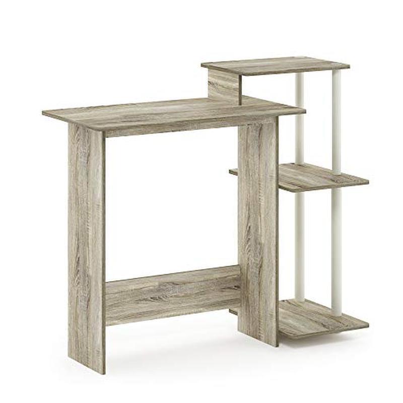 Home Laptop Notebook Computer Desk with Square Shelves Writing Study Workstation