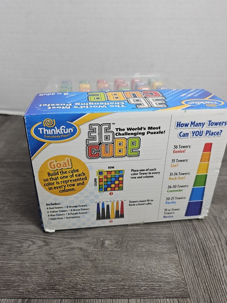 36 Cube World’s Most Challenging Puzzle 100% Complete - ThinkFun 2008 Cube Game