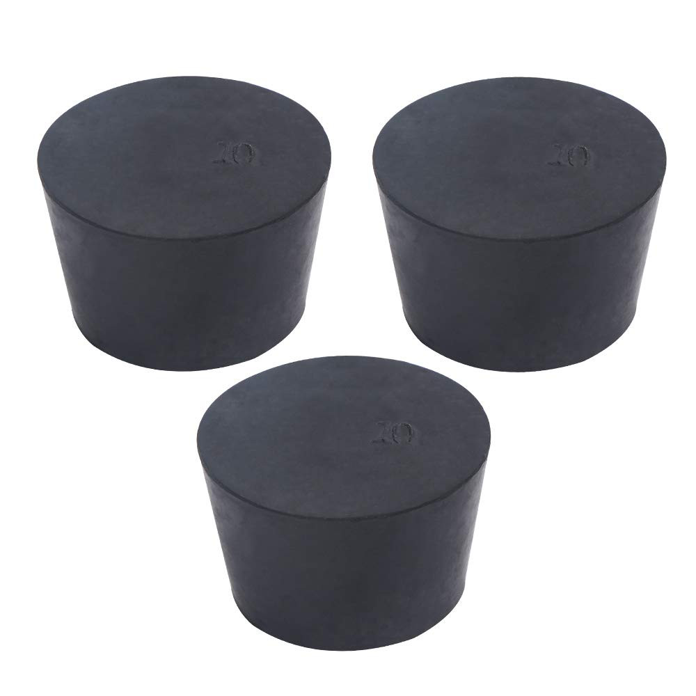 3-Pack (Same Size) Large Solid Rubber Stoppers - Size #10-50mm (1.96in) x 41m...