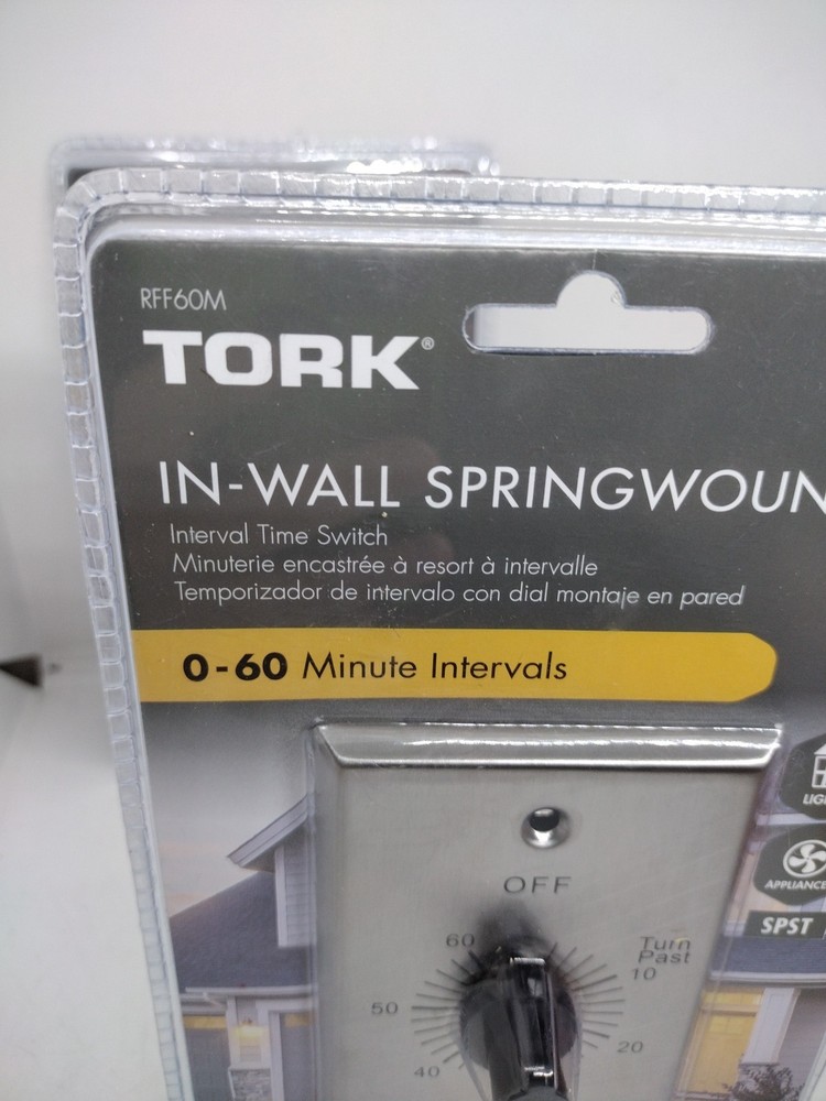 Tork In-Wall Interval Timer Switch, Range 0-60 Minutes Spring Wound Indoor 2 Pk