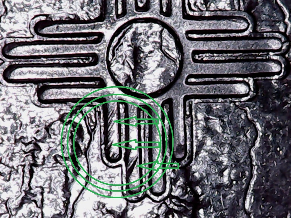 2008 p New Mexico State Quarter with Feeder Finger Scrapes.