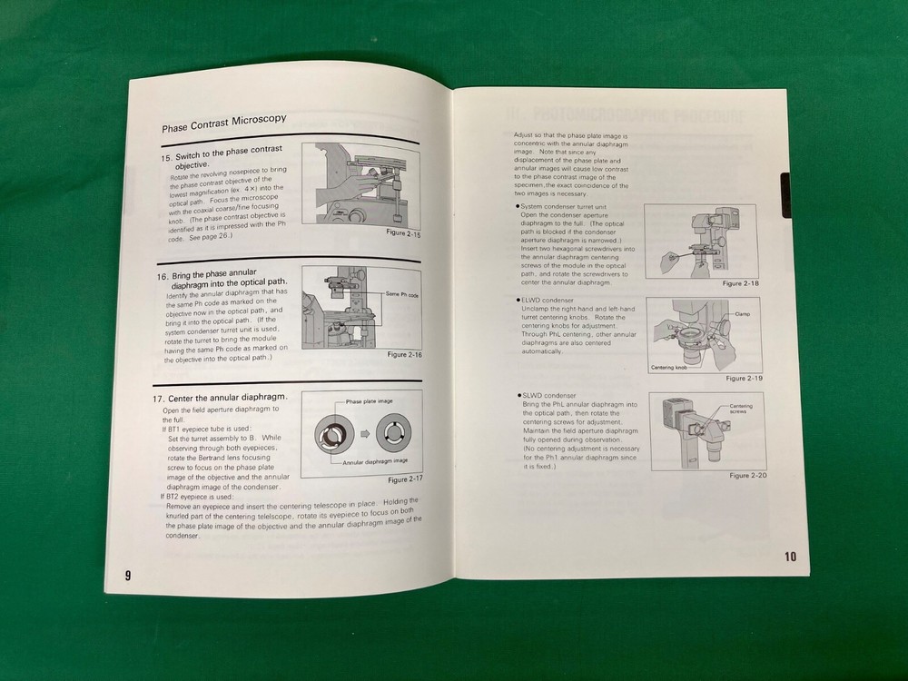 Nikon Diaphot 300 Inverted Microscope Instruction Booklet