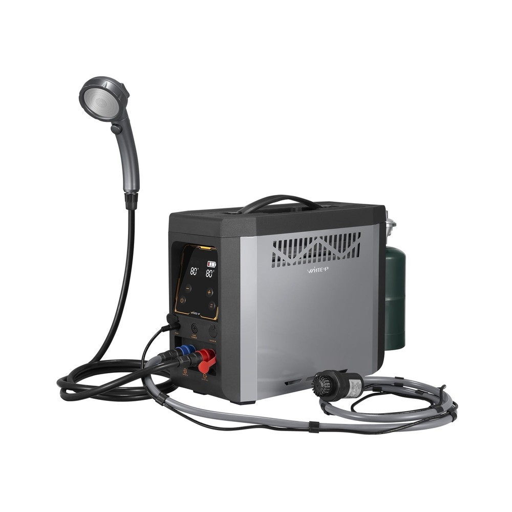 Portable Propane Water Heater for Camping, Built-in 4000mAh Rechargeable Batt...