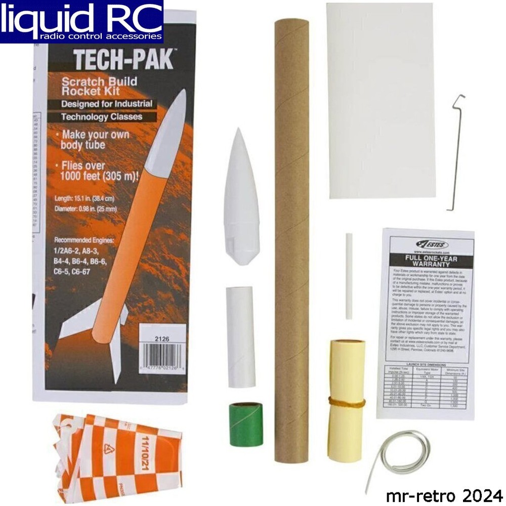 Estes 2126 Tech-Pak Scratch Build Flying Model Rocket Kit